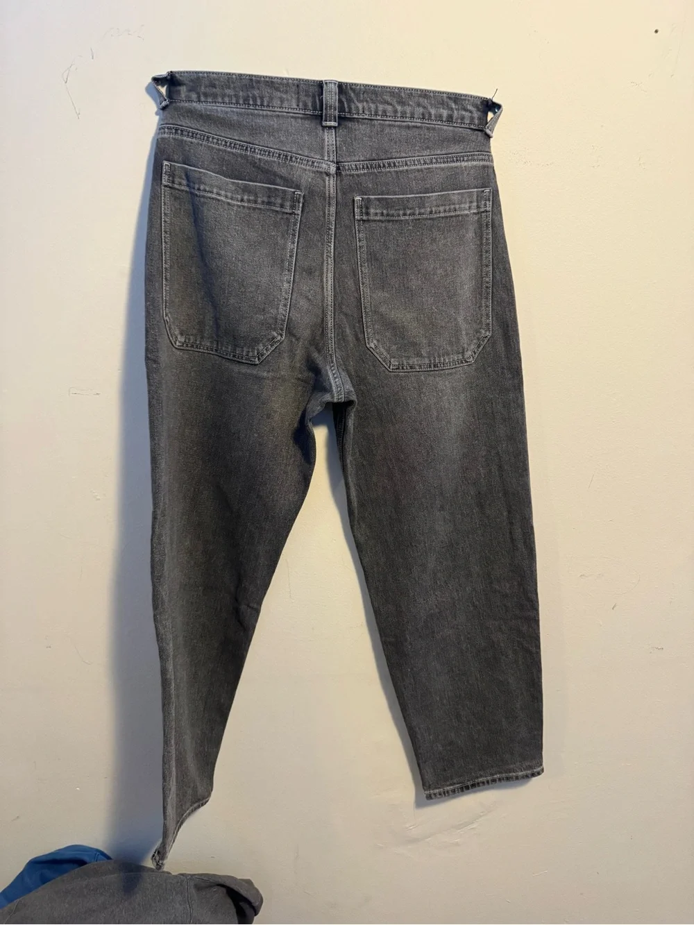 Hollister Men's Charcoal Baggy Taper Jeans